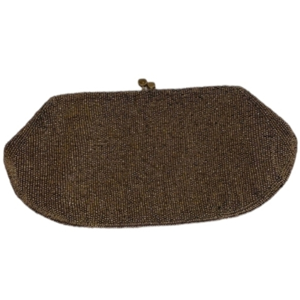 RICHERE Vintage Beaded Brown‎ Clutch Bag